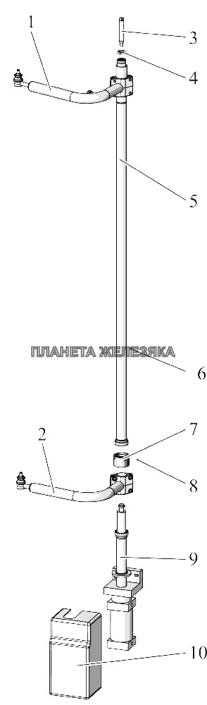 Механизм открывания дверей с рычагами и стойкой БААЗ МАЗ-152 (2011)